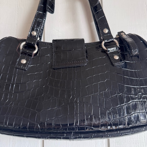 Guess Y2K Black Croc Embossed Shoulder Bag - Picture 5 of 6